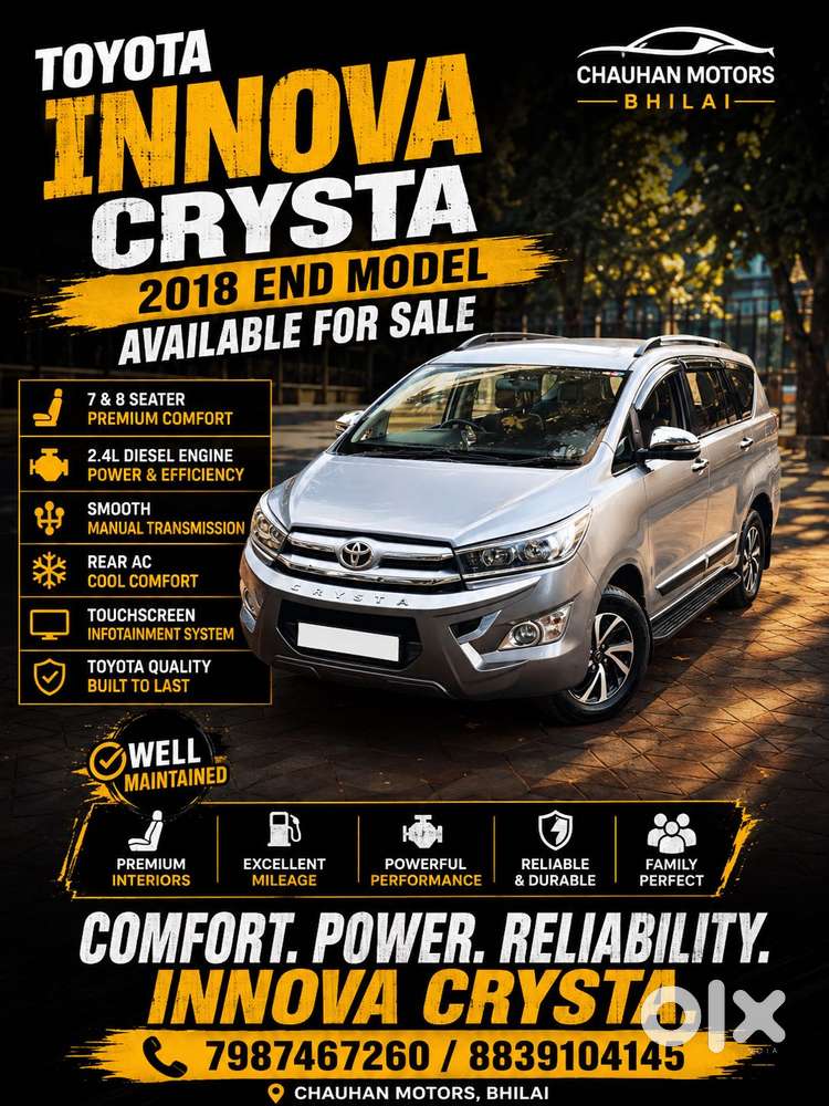 Toyota Innova Crysta 2.4 Gx Limited Edition 8 Str, 2018, Diesel