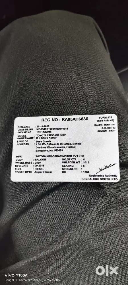 Toyota Etios 2018 Diesel Well Maintained