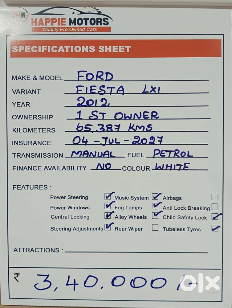 Ford Fiesta Classic 1.6 Lxi, 2012, Petrol