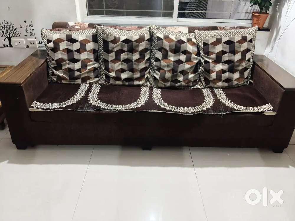 4 and 3 seater Wooden Sofa