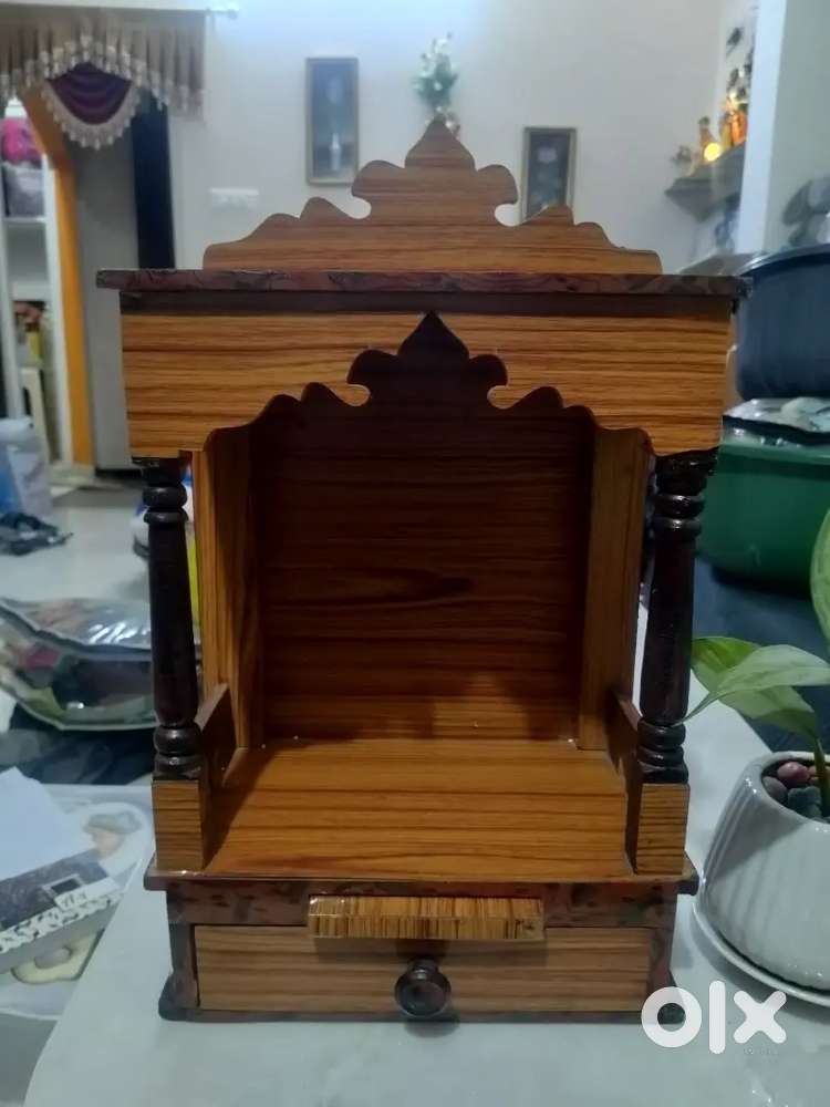Beautiful Handmade Wooden Pooja Mandir / Home Temple with Drawer.