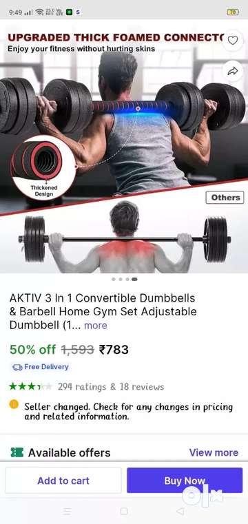 Dumbbells 10 kg Gym Fitness 1788454704