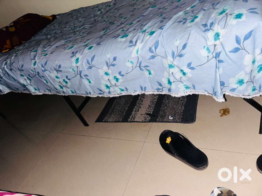 Foldable single bed with mattress attached+ complementary matress ...