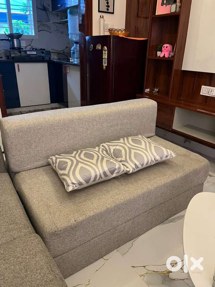 Sofa-Cum-Bed and Table for Sale