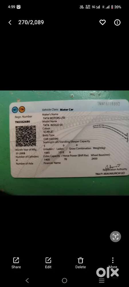 Tata Indigo Cs 2008 Diesel Good Condition