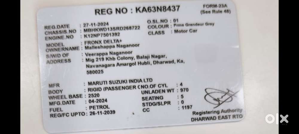 Maruti Suzuki Fronx Delta Plus 1.2 Mt, 2024, Petrol