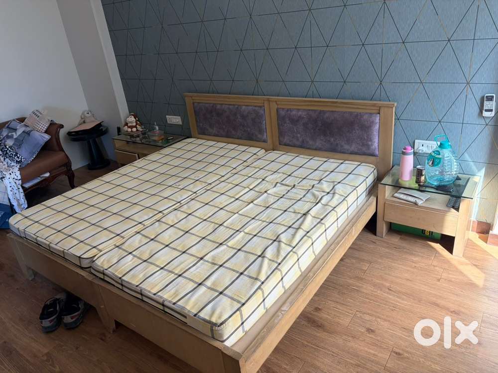 Bed and side table