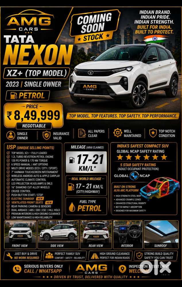 Tata Nexon 1.2 Revotron Xz Plus Premium, 2024, Petrol