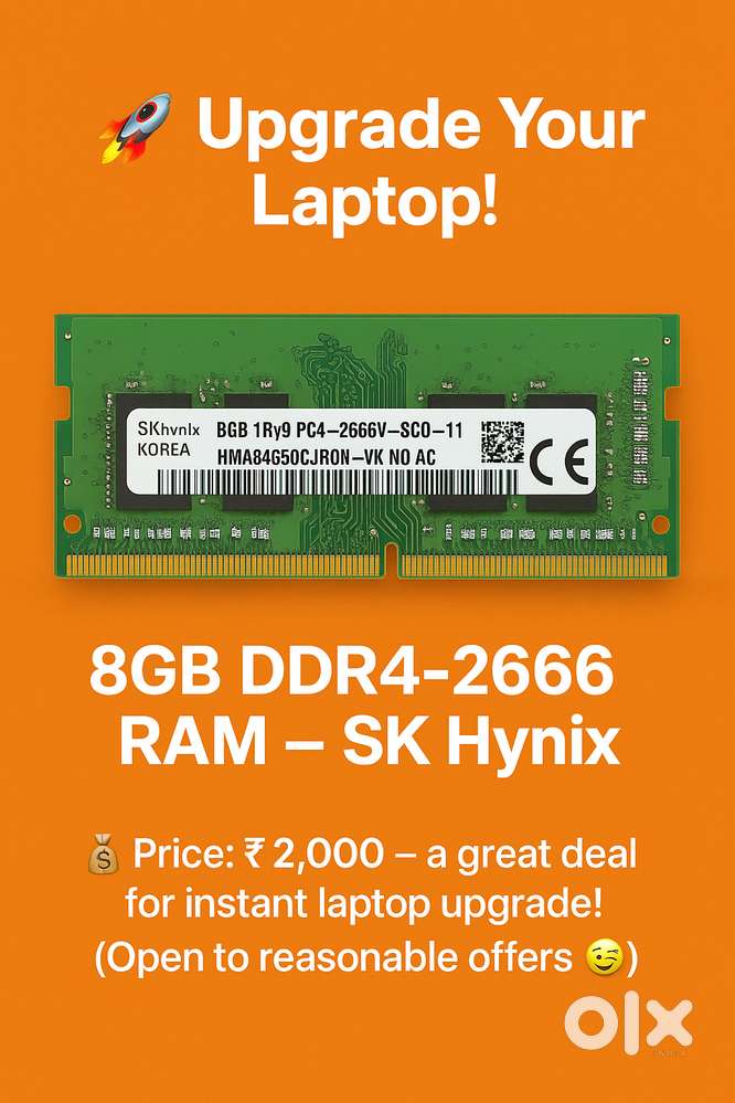 Upgrade Your Laptop! 8GB DDR4-2666 RAM – SK Hynix Hard Disks