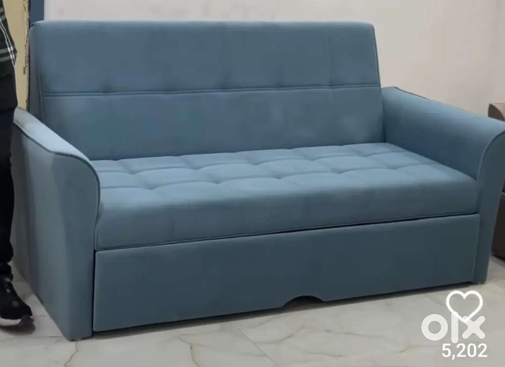 H5 Sofa Cum bed double fold in 3 seater sofa 7x6 feet include handles