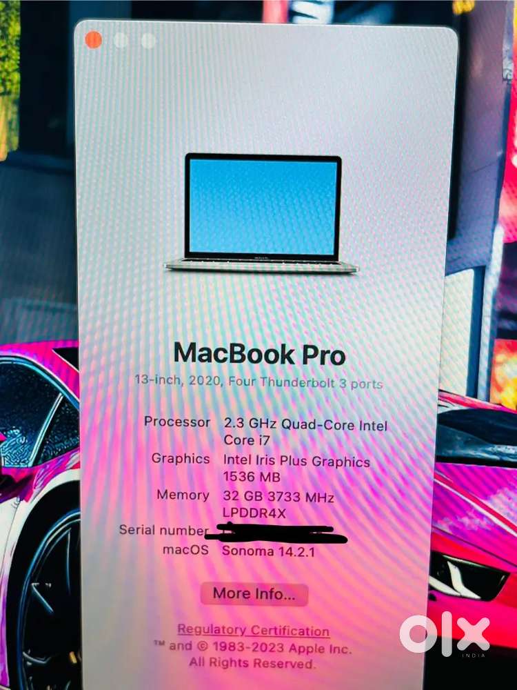 Pro 13inch i7 32Gb 512 2020 model Apple Macbook pro 2251