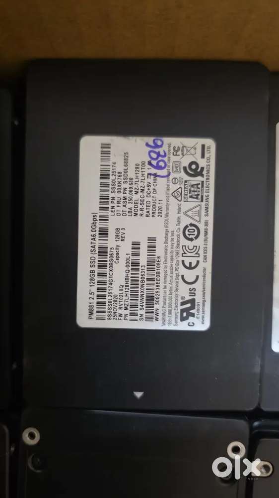 Samsung and Sandisk 128GB SATA original pulled out ssds