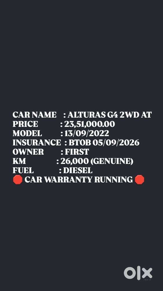 Mahindra Alturas G4 4x2 At, 2022, Diesel