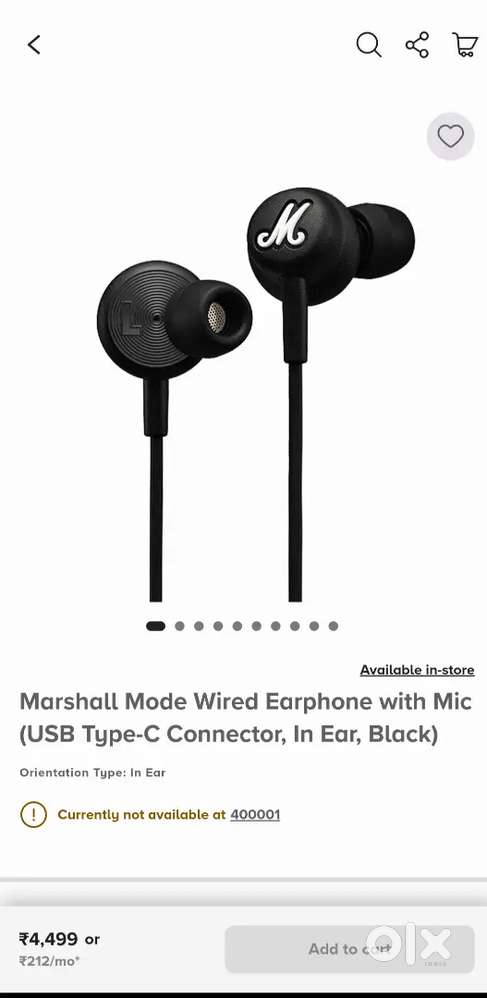 Marshall C type Earphone