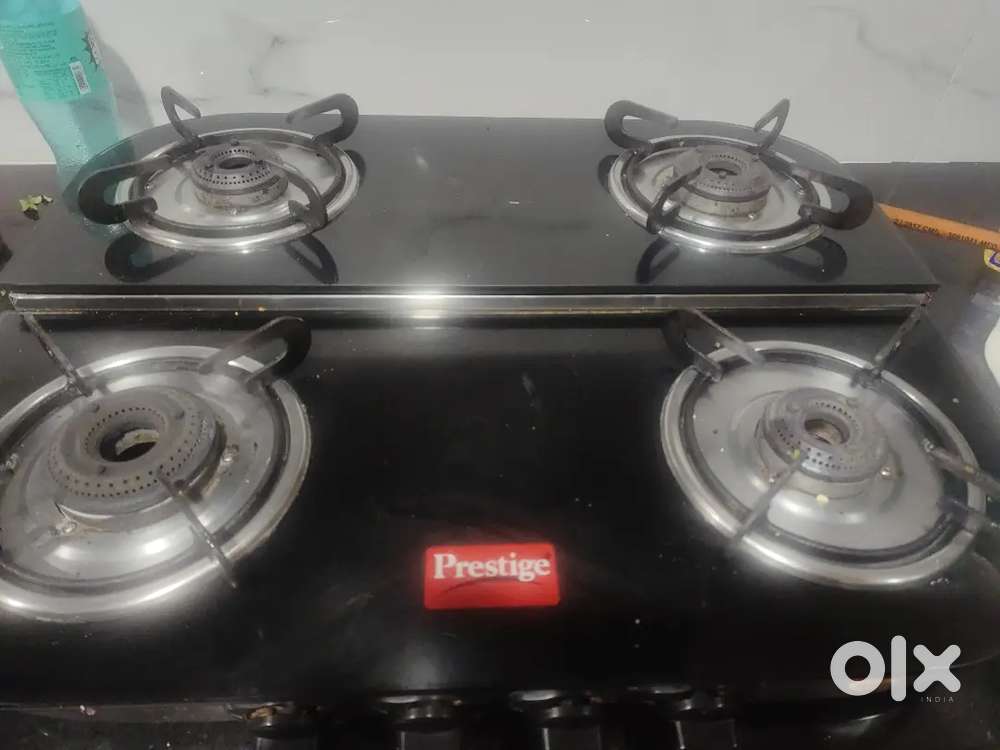Prestige gas stove 4 burner glass stove with glass
