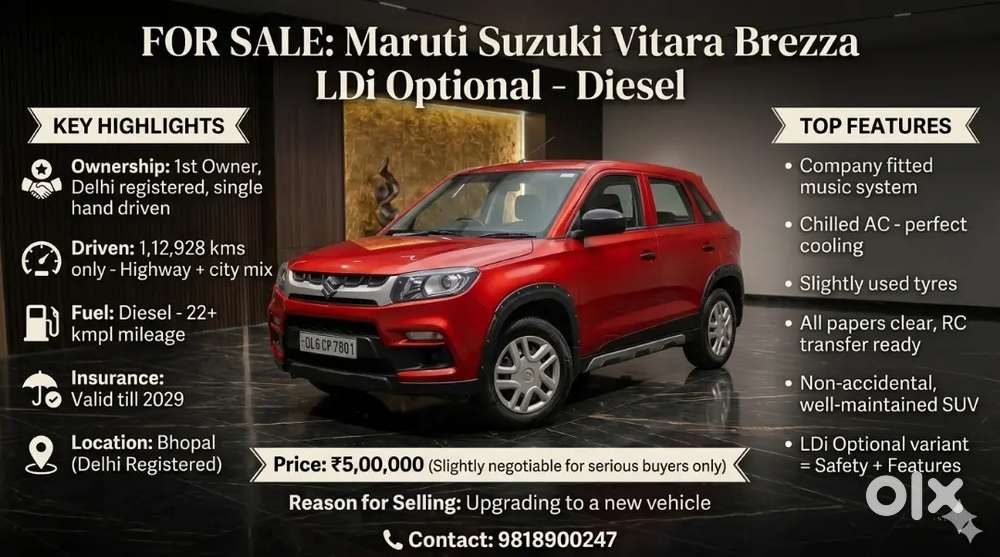Maruti Suzuki Brezza 2016 Diesel Well Maintained