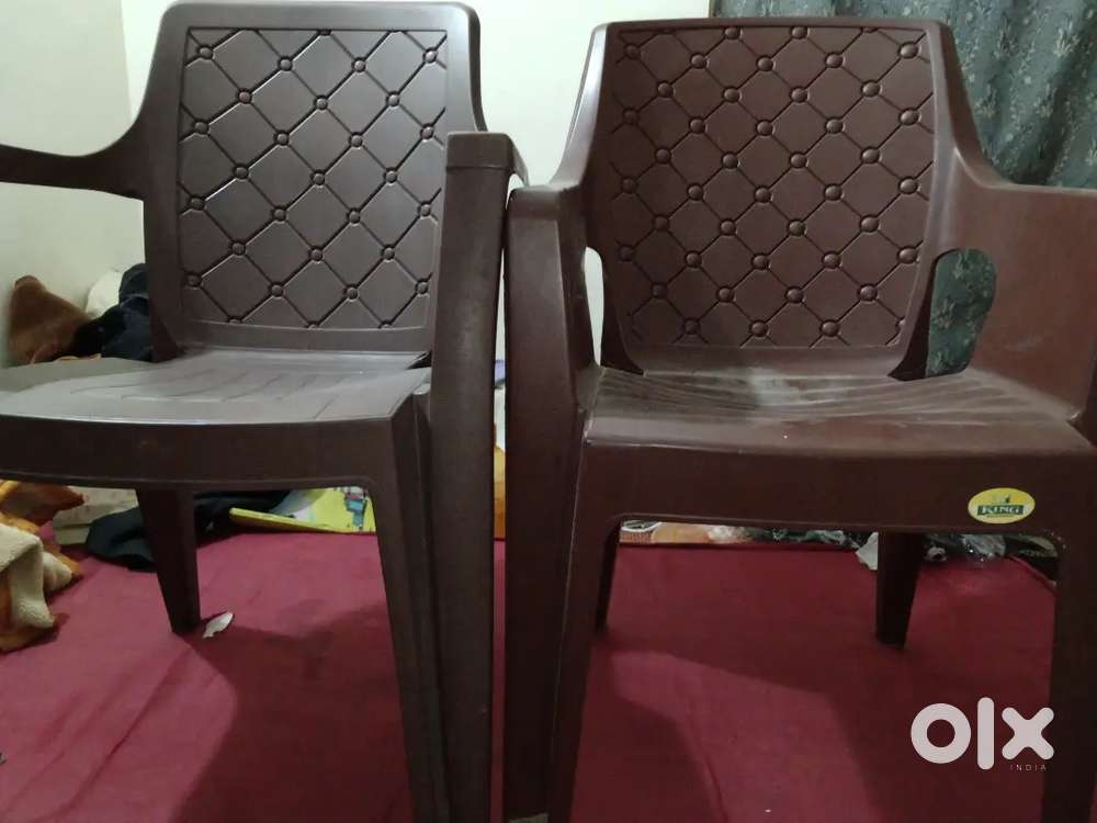 3 Plastic Chairs and a mattress