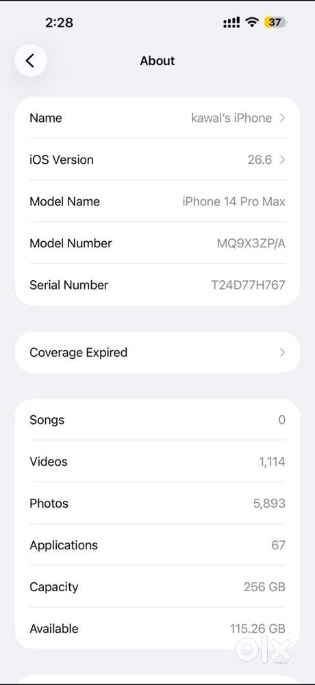Apple iPhone 14 Pro Max &ndash; 256GB | Deep Purple with box and cable