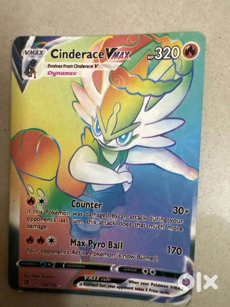 pokemon cinderace vmax card | Ultra Rare 045/264 | NM | Fusion Strike [Fire][Colorless] Counter 30+ If this Pokemon was damaged by an attack during your opponents last turn Pokemon Sword & Shield Fusion