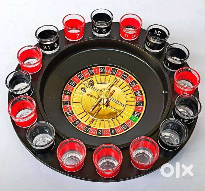 Spin & Sip: Ultmiate Beer Roulette Drinking Game with 16 Shot Glasses