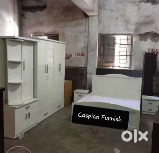 Caspian Furniture New bedroom set Incudes Bed / wardrobe / side tab