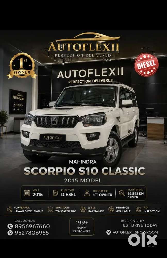 2015 Mahindra Scorpio S10 Classic  1st Owner  Diesel  98939 Km
