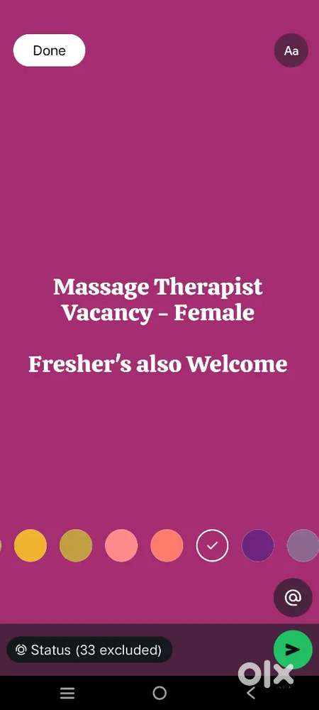 Female Massage Therapist Vacancy