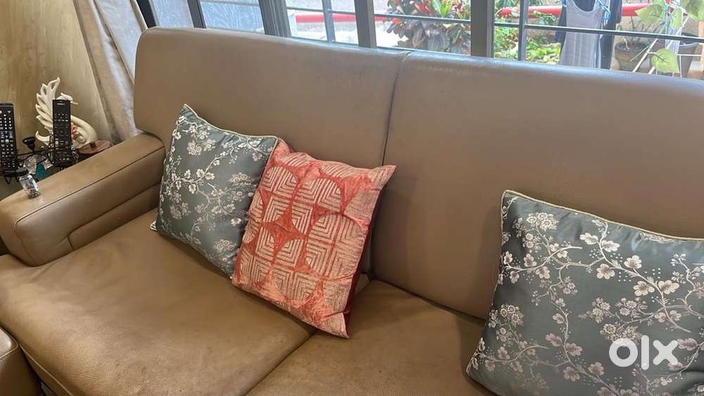 Leather beige sofa