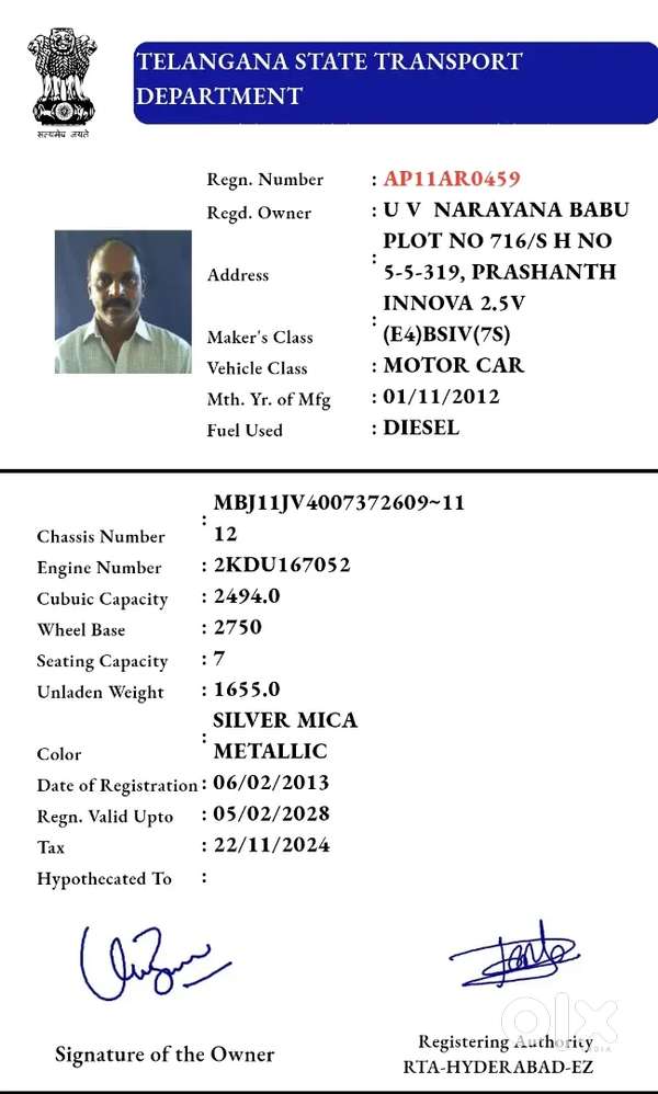 Toyota Innova 2012 Diesel 156000 Km Driven