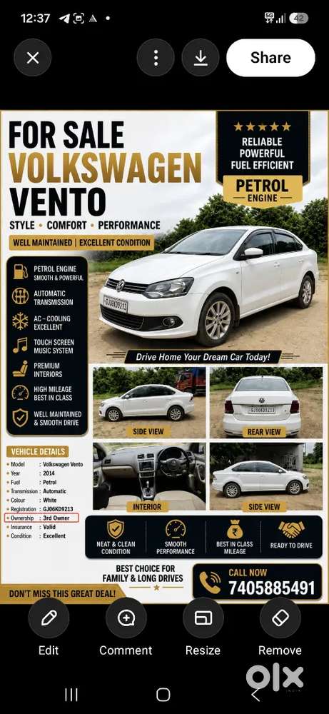 Volkswagen Vento 1.2l 2014