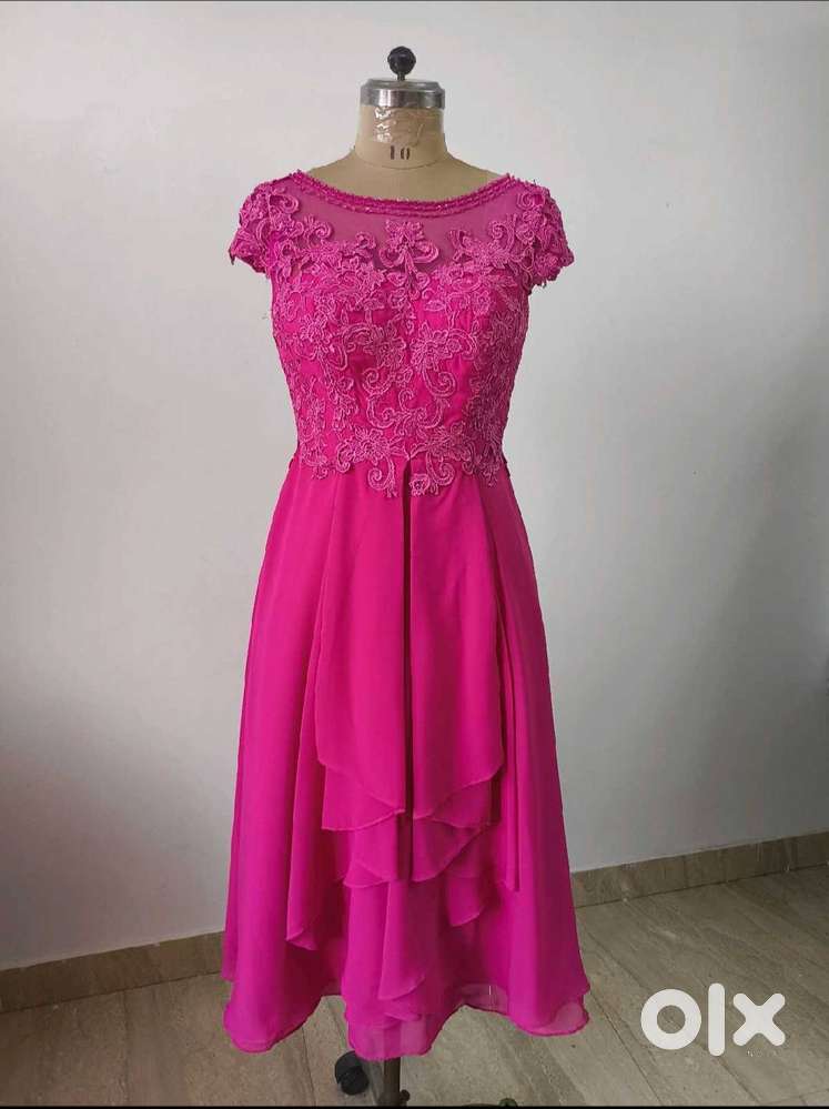 Pink Fashion Elegant Long Chiffon Travel Holiday Party Dress gh4888 main image 1
