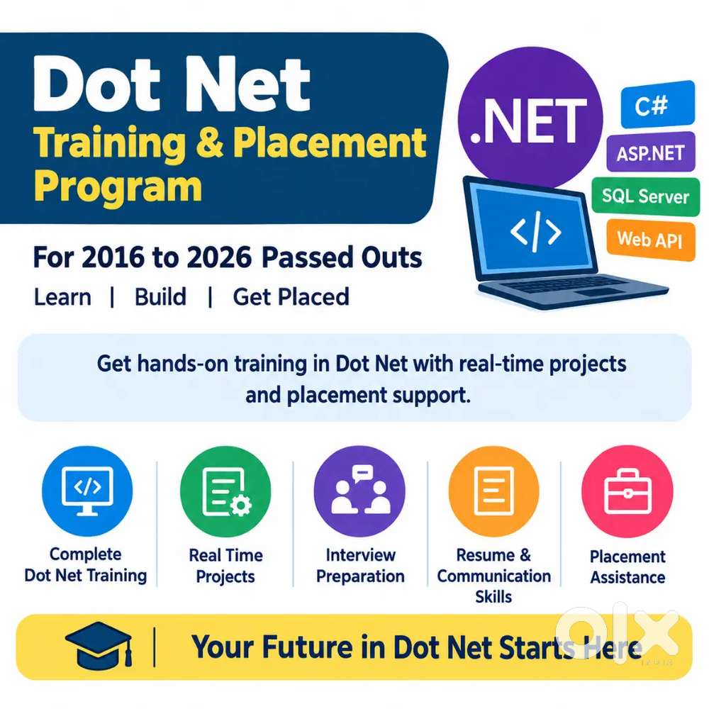 Dotnet Training and Placement Assistance for 2016 to 2026 Graduates