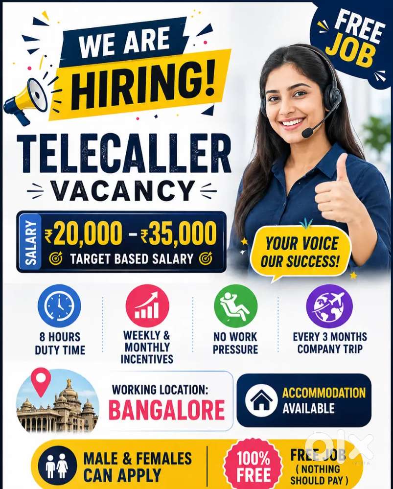 Malayalam telecaller needed in Bangalore