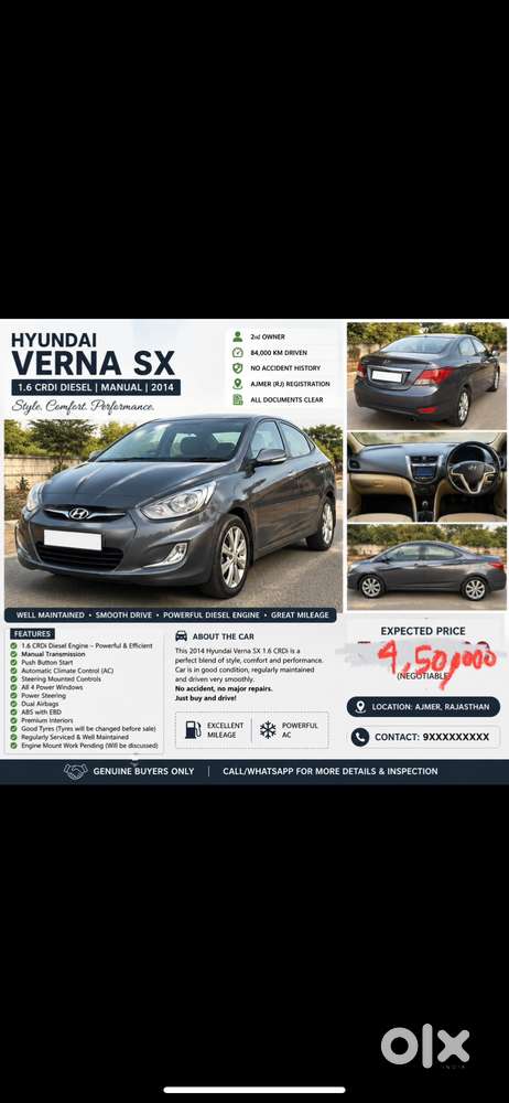 Hyundai Verna 2014 Diesel Well Maintained