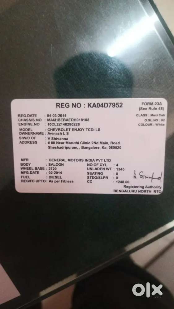 Chevrolet Enjoy 2014 Diesel 338159 Km Driven