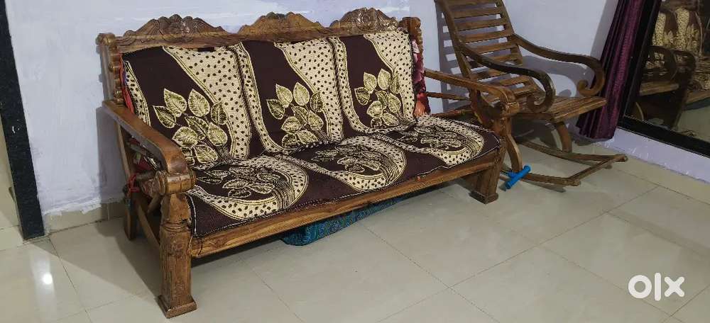 Sofa with 2 chair and 1 Rocking chair