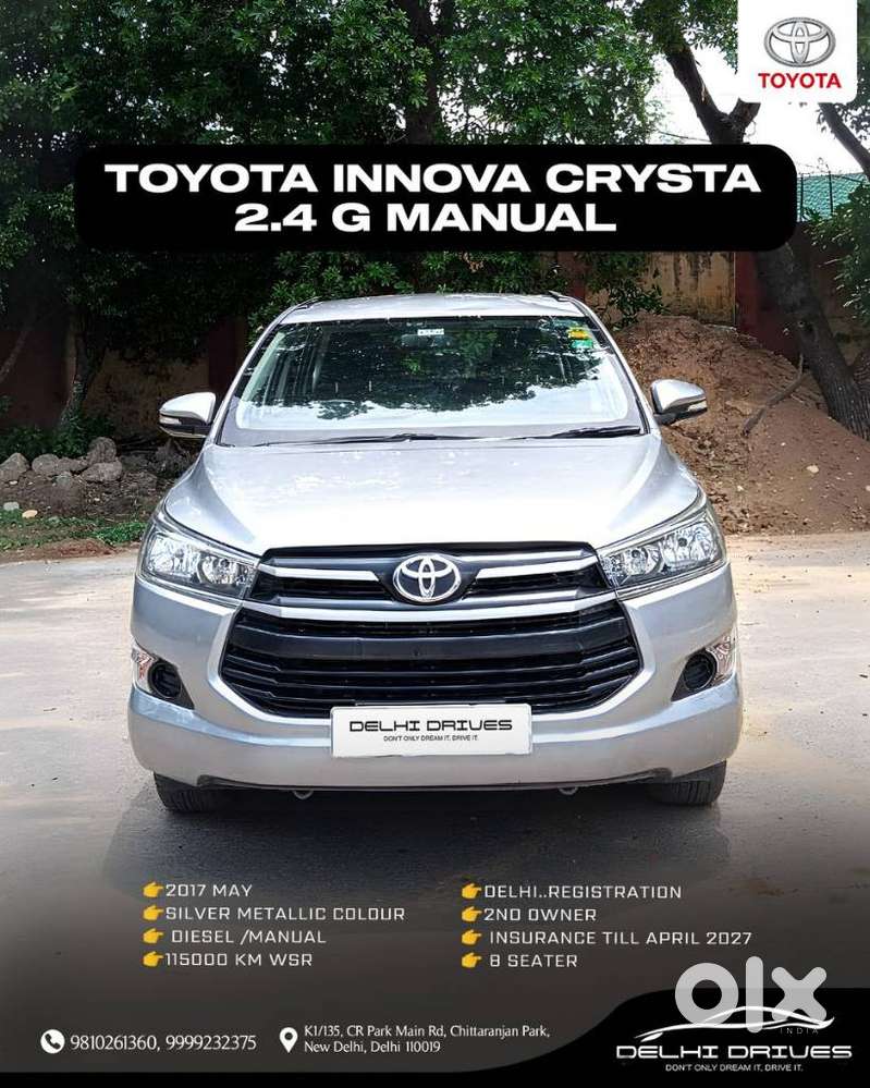 Toyota Innova Crysta 2.4 G Mt 8s, 2017, Diesel
