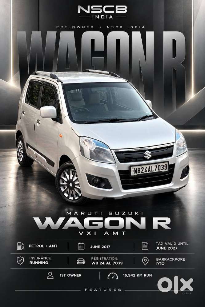 Maruti Suzuki Wagon R Vxi Amt1.2, 2017, Petrol