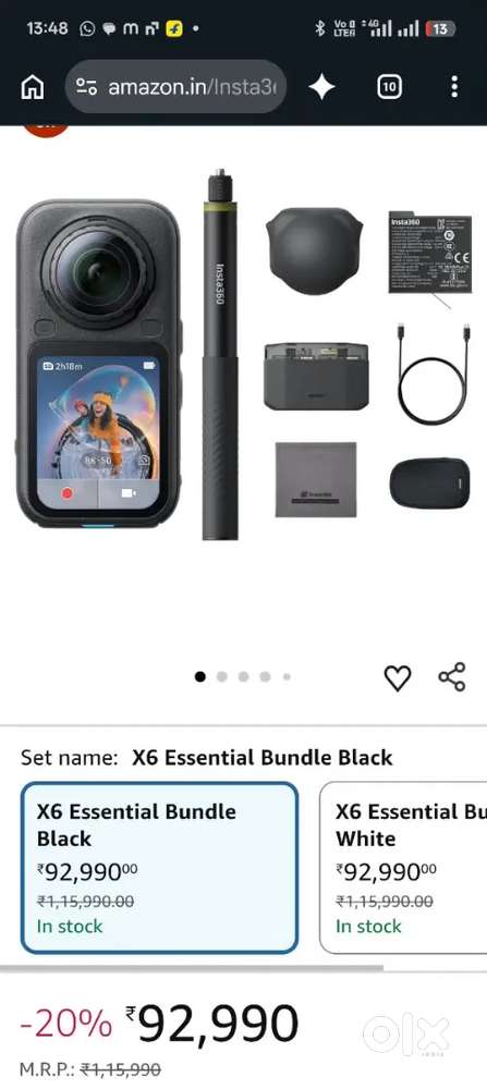360 camera X6 Essential Bundle back
