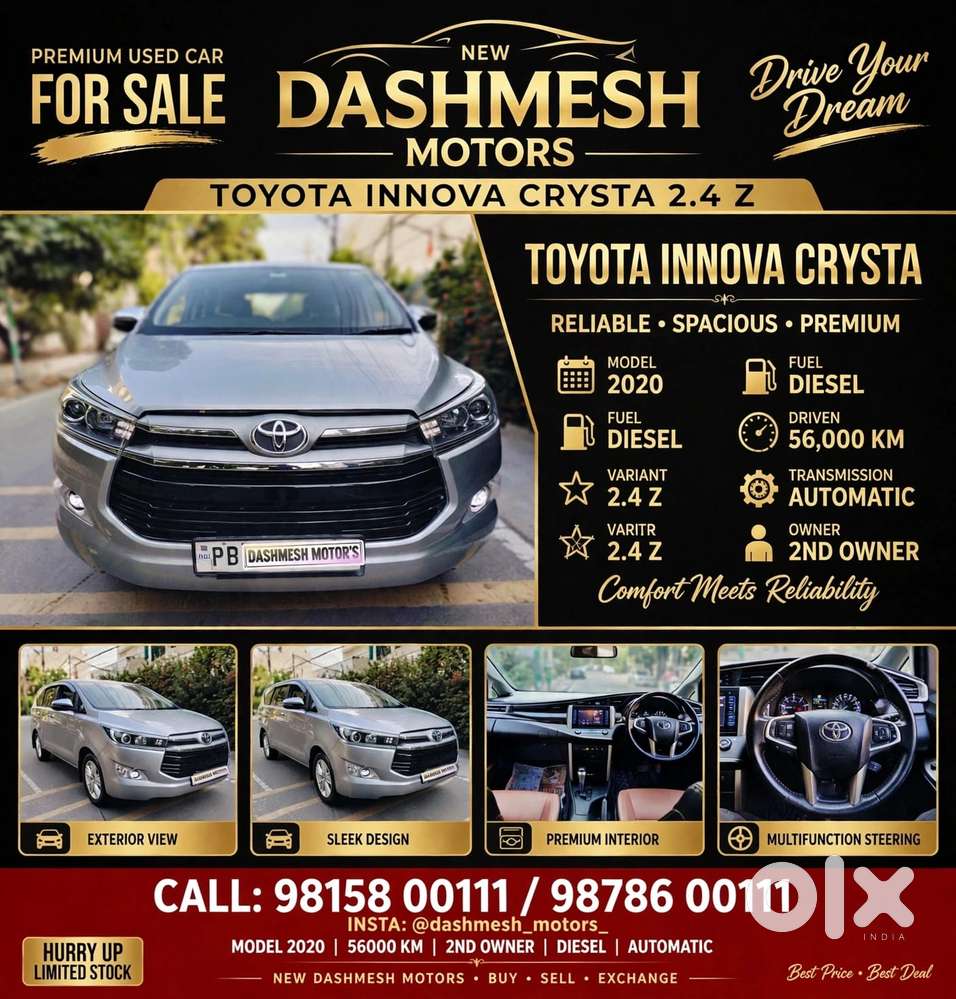 Toyota Innova Crysta [2020-ongoing] 2.4 ZX 7 STR, 2020, Diesel - Cars ...