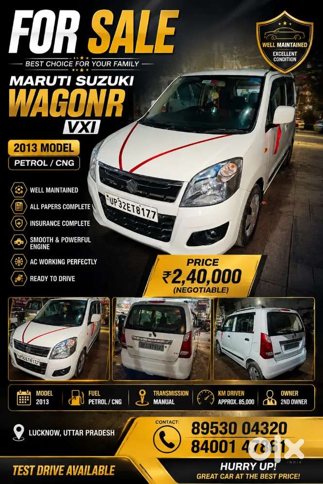 Maruti Suzuki Wagon R 2013 Petrol 95000 Km Driven