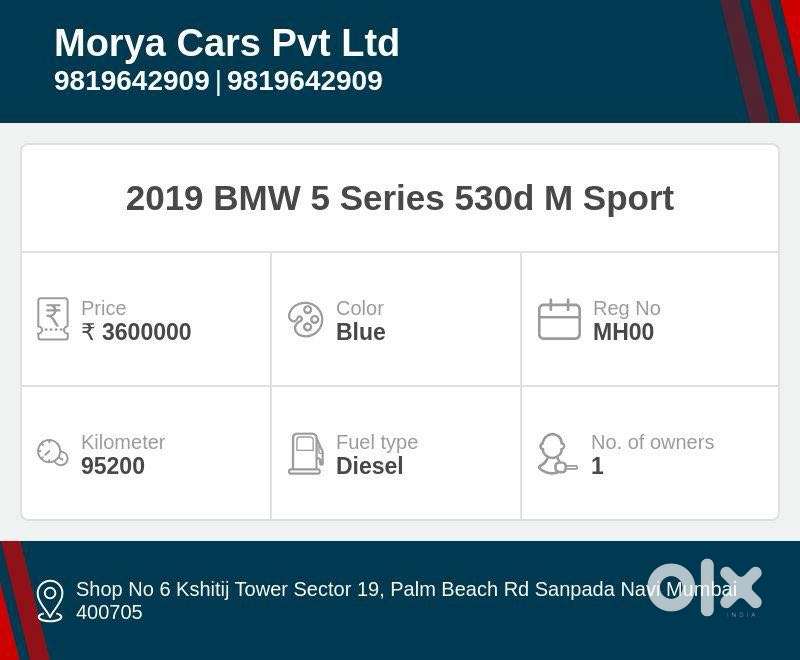 Bmw 5 Series 3.0 530d M Sport, 2019, Diesel