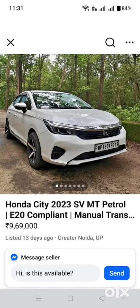 Honda City September 2023 Petrol Well Maintained - As Good As New