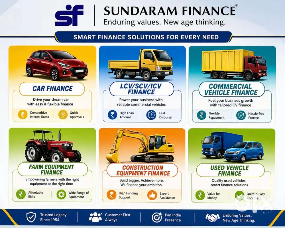 We Can Finance All Types Of Vehicles Upto 100 Percent Funding. Roi 6.5