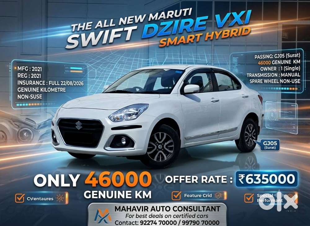 Maruti Suzuki Dzire 1.2 Vxi, 2021, Petrol