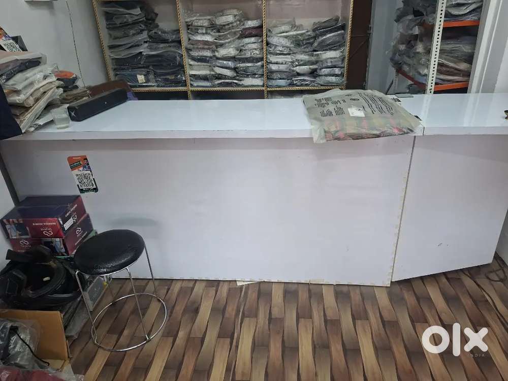 Counter table and wooden rack