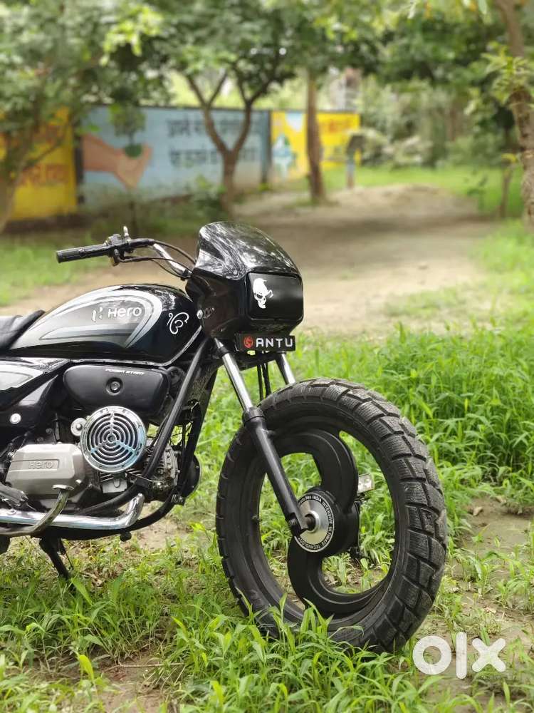 Splendor Bike Modified Green Colour Cafe Racer Splendor Hero