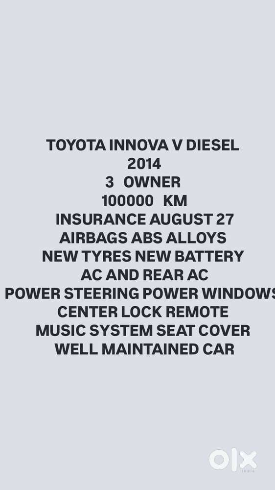 Toyota Innova 2.5 V 7 Str, 2014, Diesel