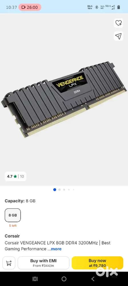 Cosair Vengeance Ddr4 Ram 8 Gb