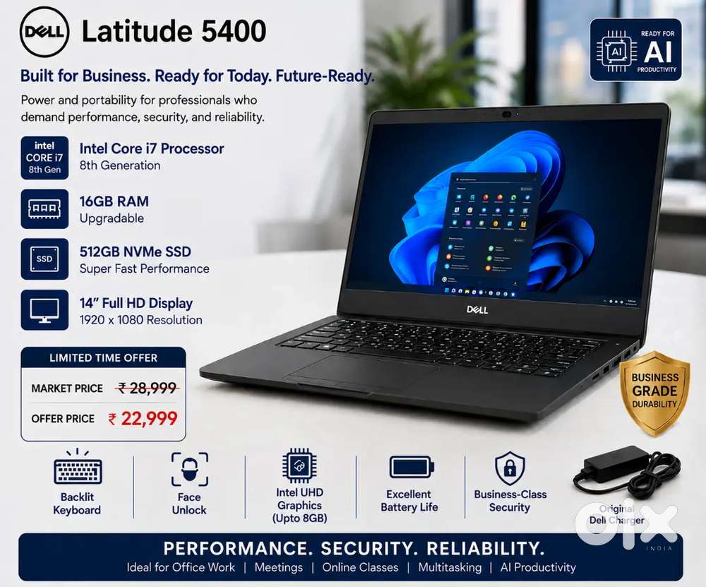 Dell latitude 5400 i7 16 gb ram 512 ssd for very less prize
